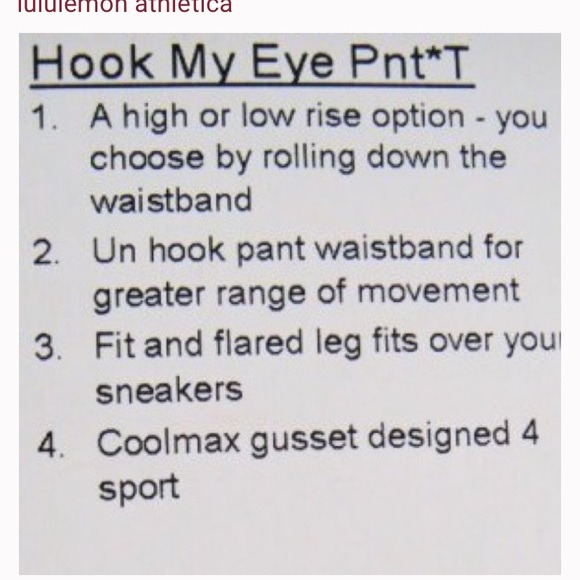 Lululemon High Waist “hook my eye” - Picture 5 of 5